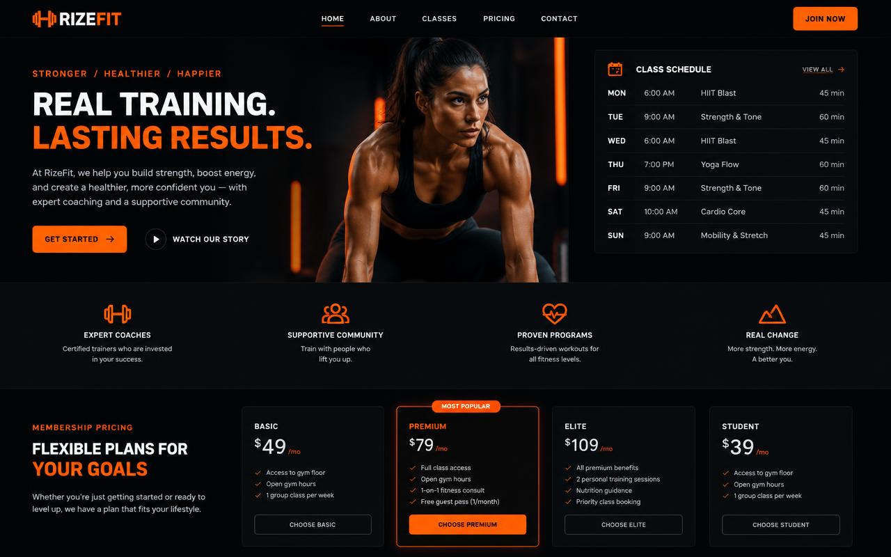 Preview of the Personal trainer site